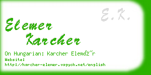 elemer karcher business card